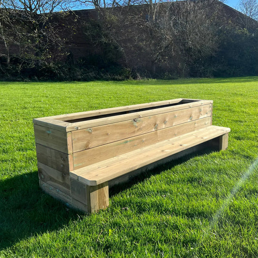 Outdoor Bench and Planter